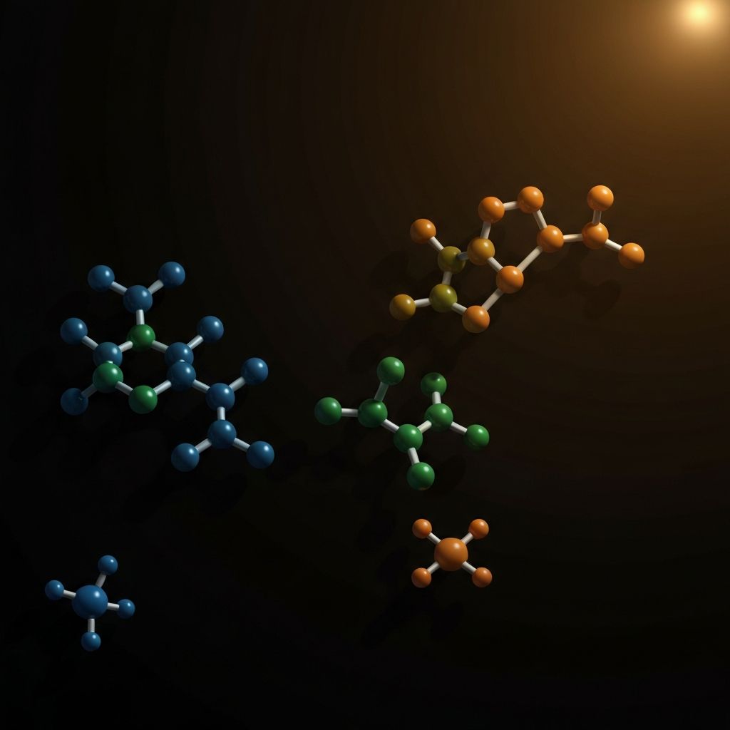 Scientific visualization of molecular structures with fresh vegetables